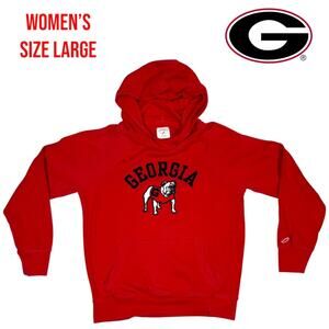 Georgia Bulldogs Women's Large Red Hoodie Sweatshirt Stitched‎ College Football